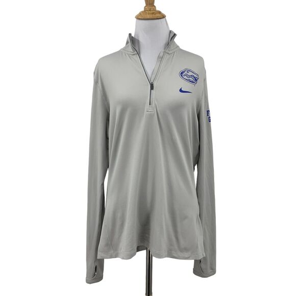 Nike Sweatshirt Womens L Large Gray DriFit Quarter Zip Thumbholes Florida Gators - Picture 1 of 13